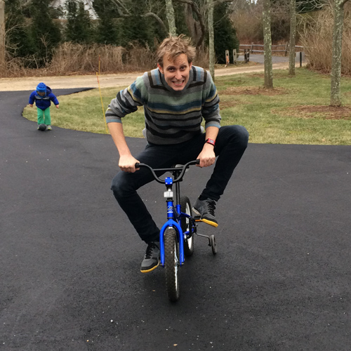 Chris Coyne stealing a bike